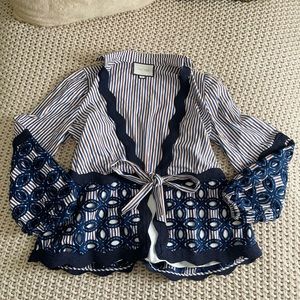 ALEXIS Myrna embroidered wrap blouse